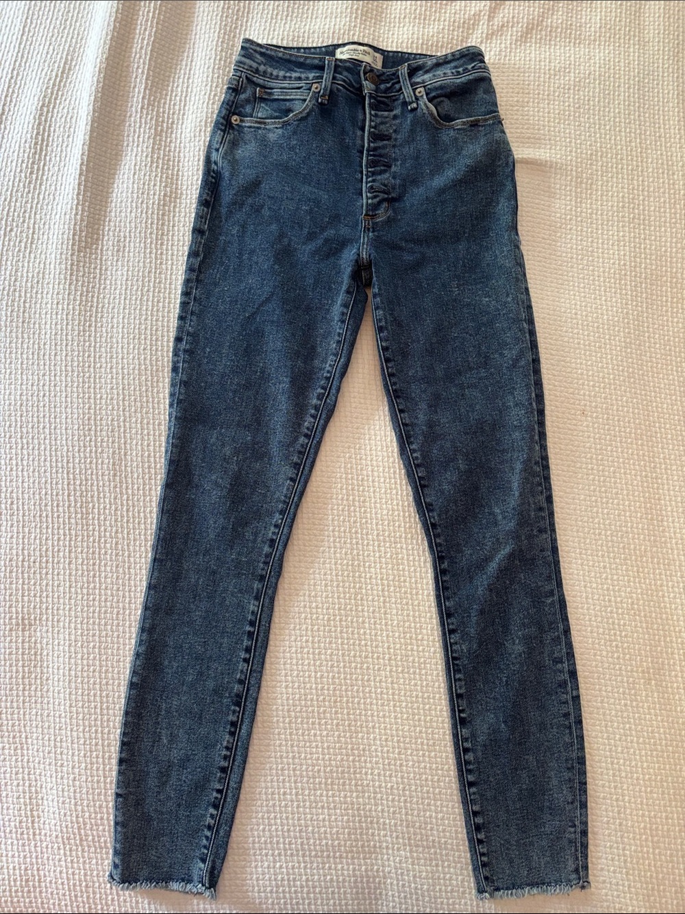 Abercrombie & Fitch High-Rise Skinny Jeans - Dark Blue Wash